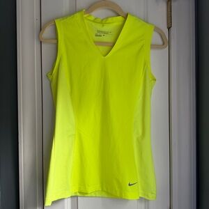 NIKE women's neon yellow sleeveless golf top
